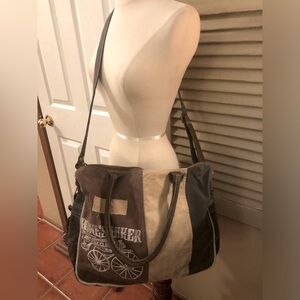 Clea Ray beautiful crossbody purse. Handmade with recycle canvas.